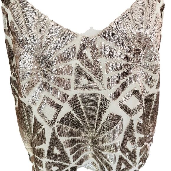 New with tags Bebe Geo Embellished Cami, Ocelot size XS - Picture 2 of 9